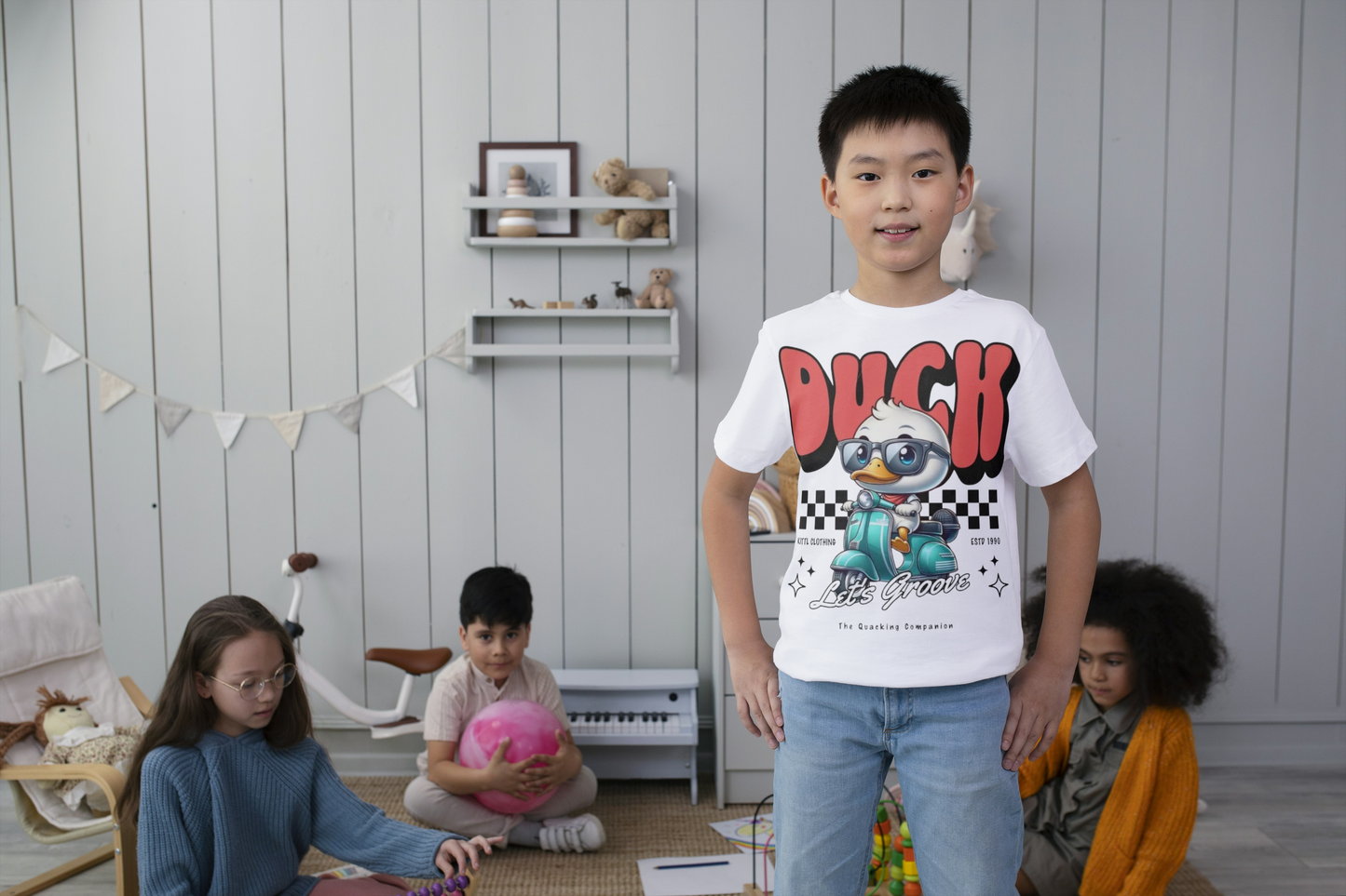 Scooter Duck Kids T- Shirt