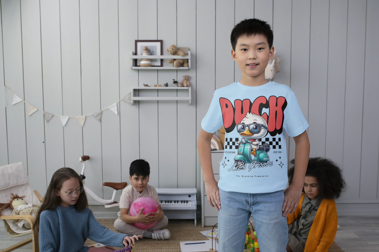Scooter Duck Kids T- Shirt