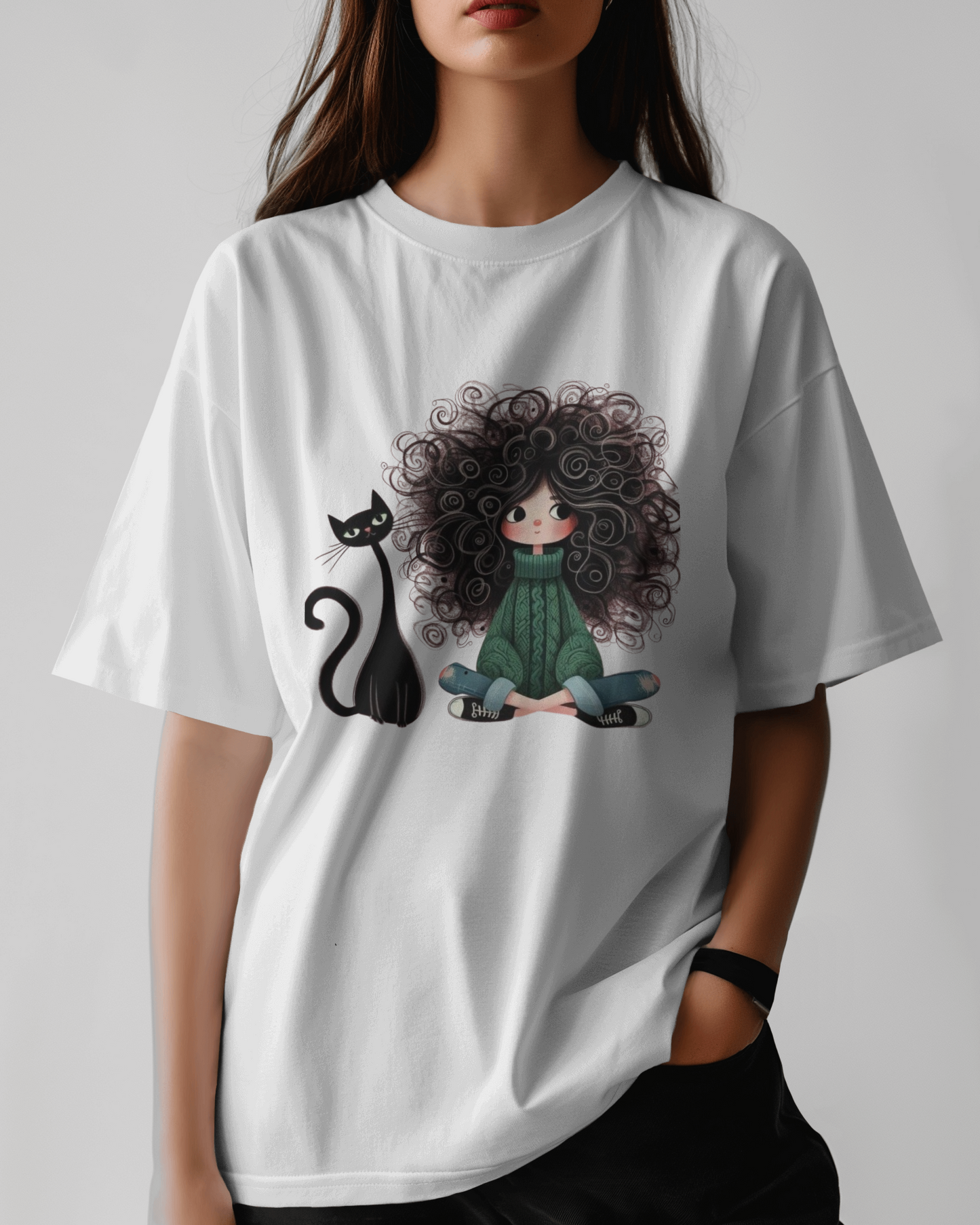 Gal with Cat Tee