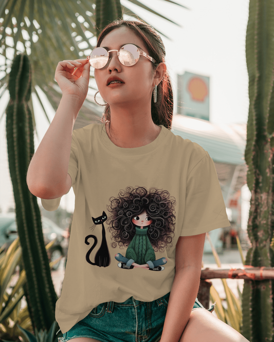 Gal with Cat Tee